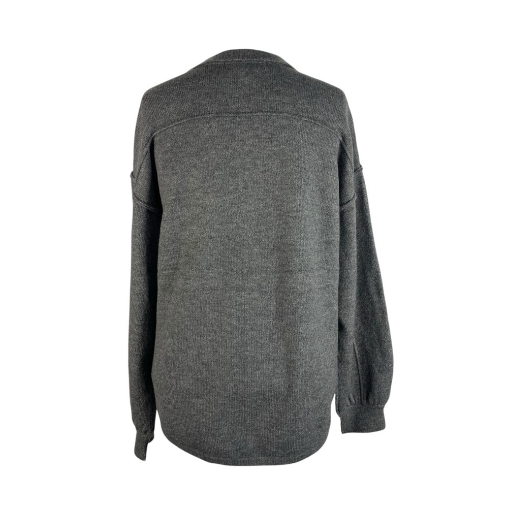 NEW Stitch Fix Saltwater Luxe Long Sleeve Cardigan Sweater Large Gray Collared - Picture 4 of 11